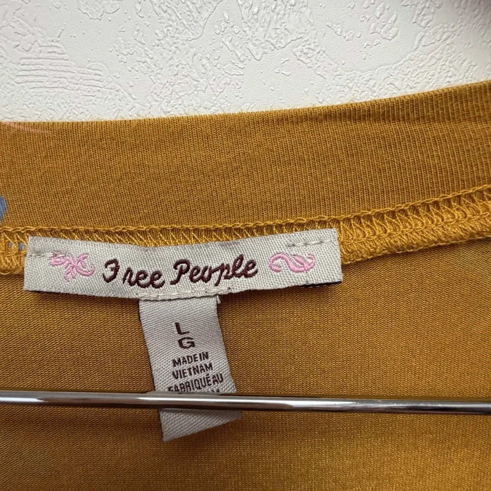 Free People Olivia Printed Tunic Dress Marigold Size Large Boho Babydoll - Picture 4 of 9